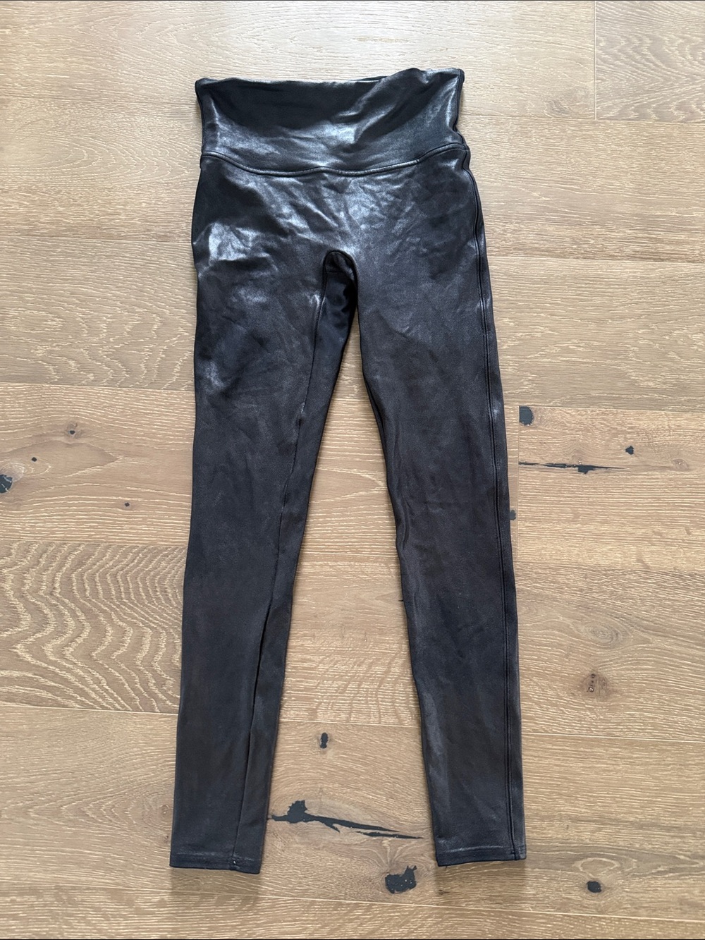 Spanx Black Faux-Leather Leggings